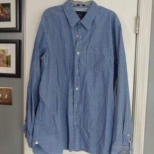 American Eagle Outfitters Blue Striped Dress Shirt